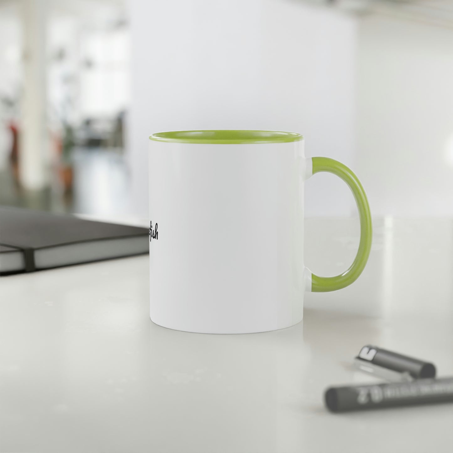 Coffee Fish White Accent Mug, 11oz
