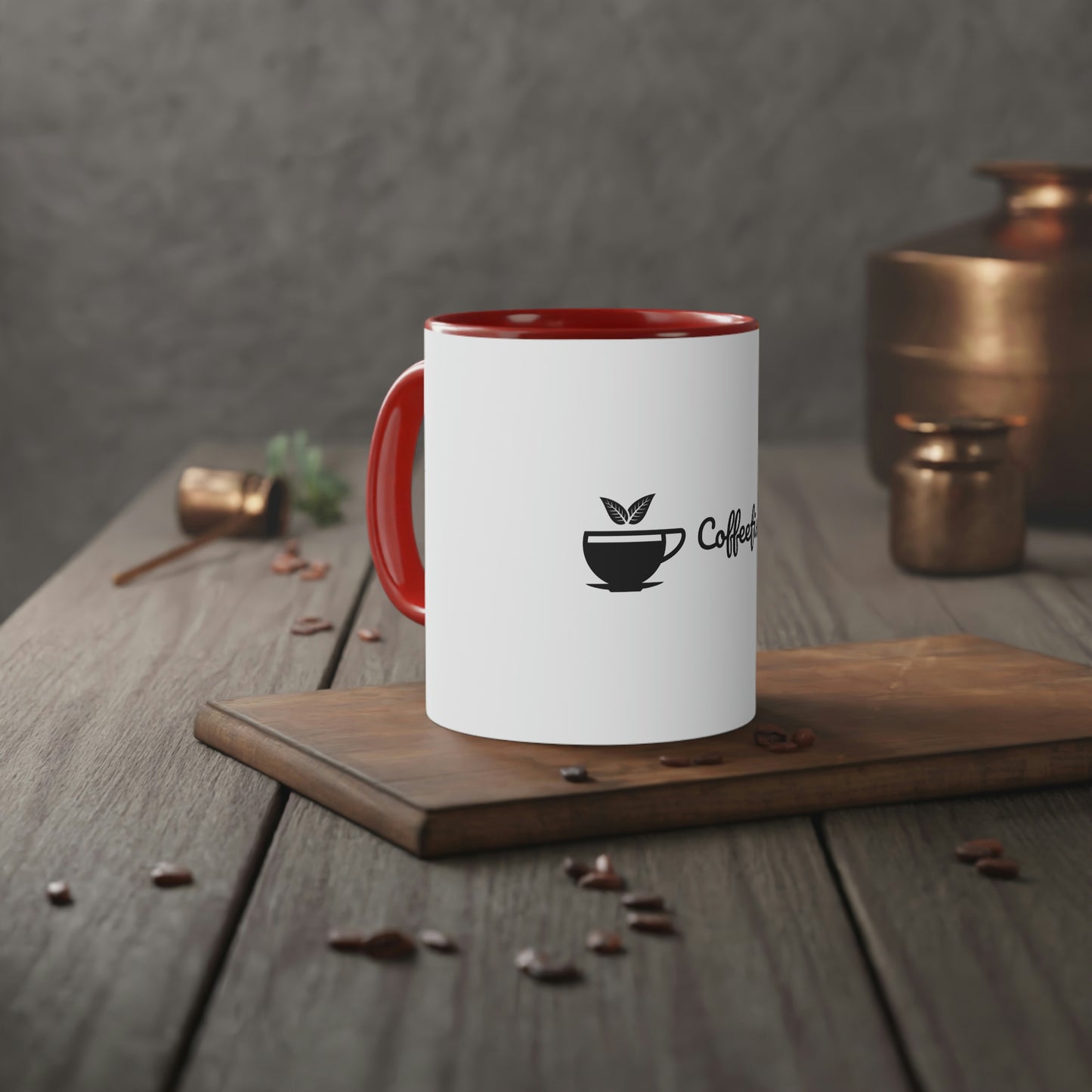Coffee Fish White Accent Mug, 11oz