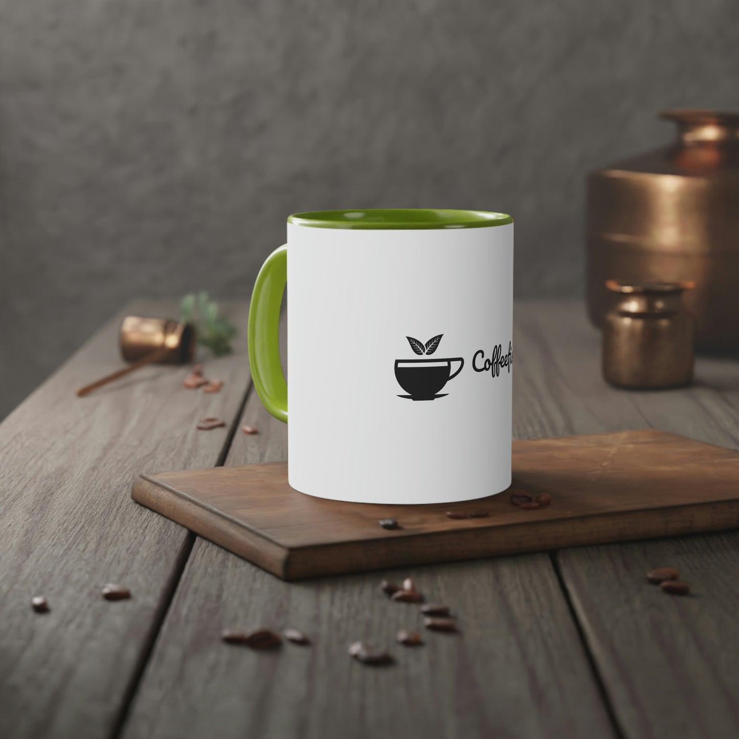 Coffee Fish White Accent Mug, 11oz