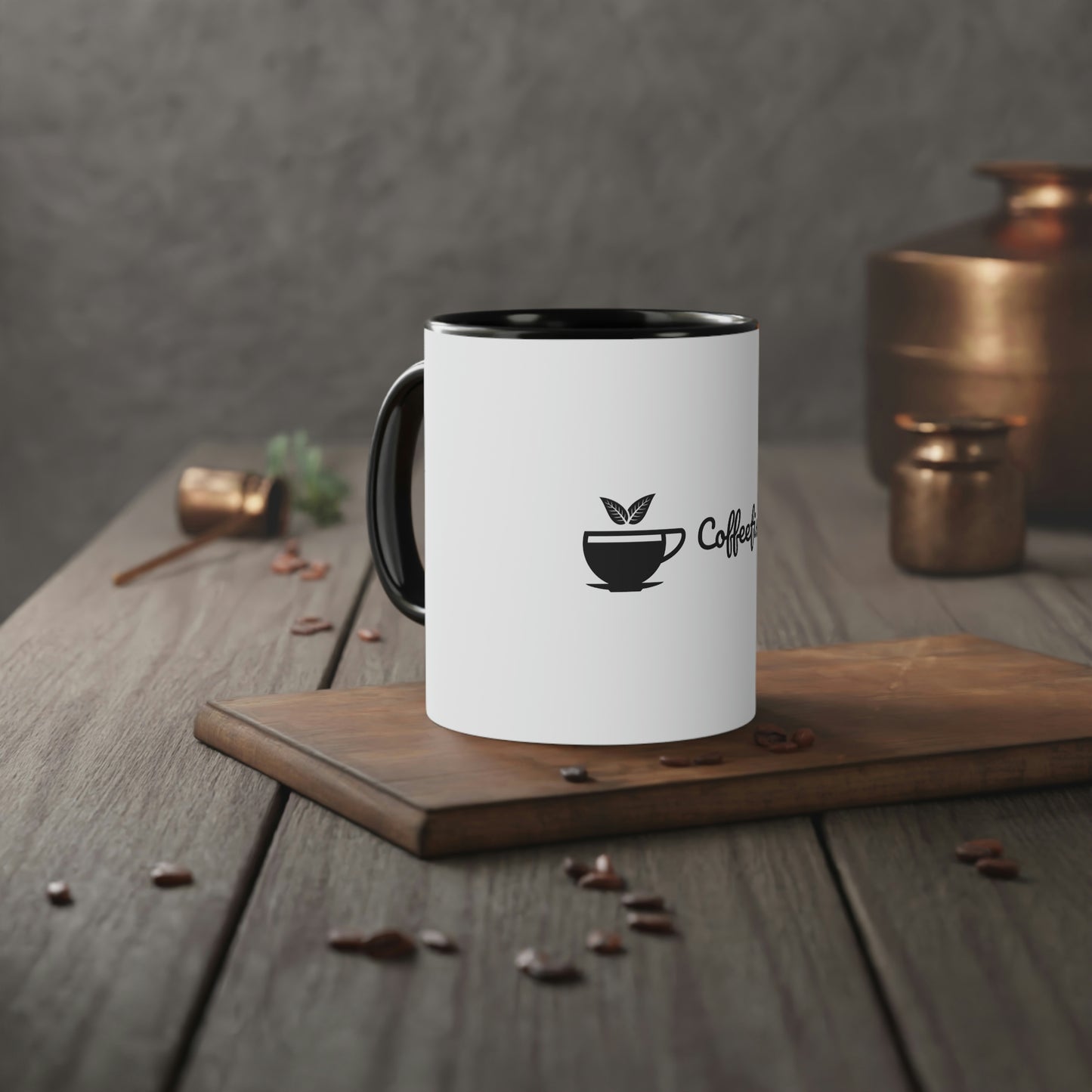 Coffee Fish White Accent Mug, 11oz