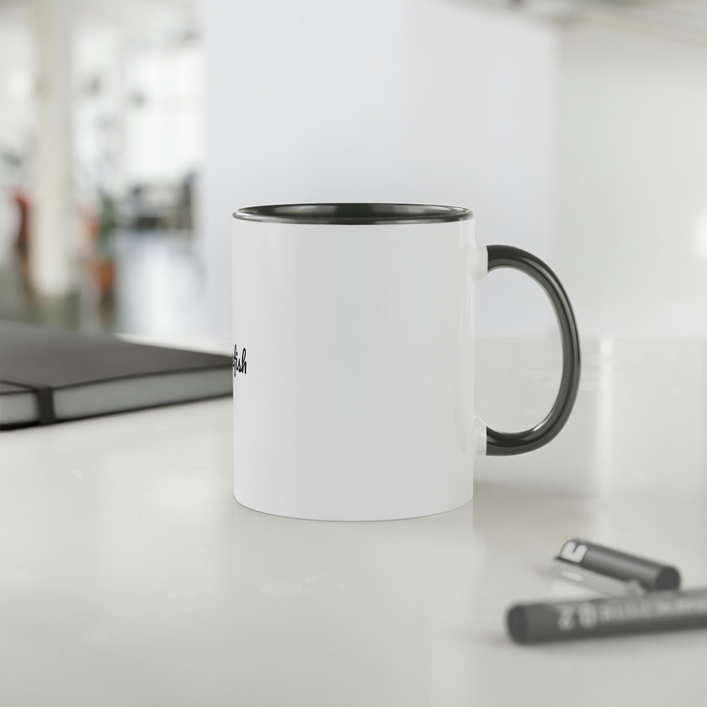 Coffee Fish White Accent Mug, 11oz