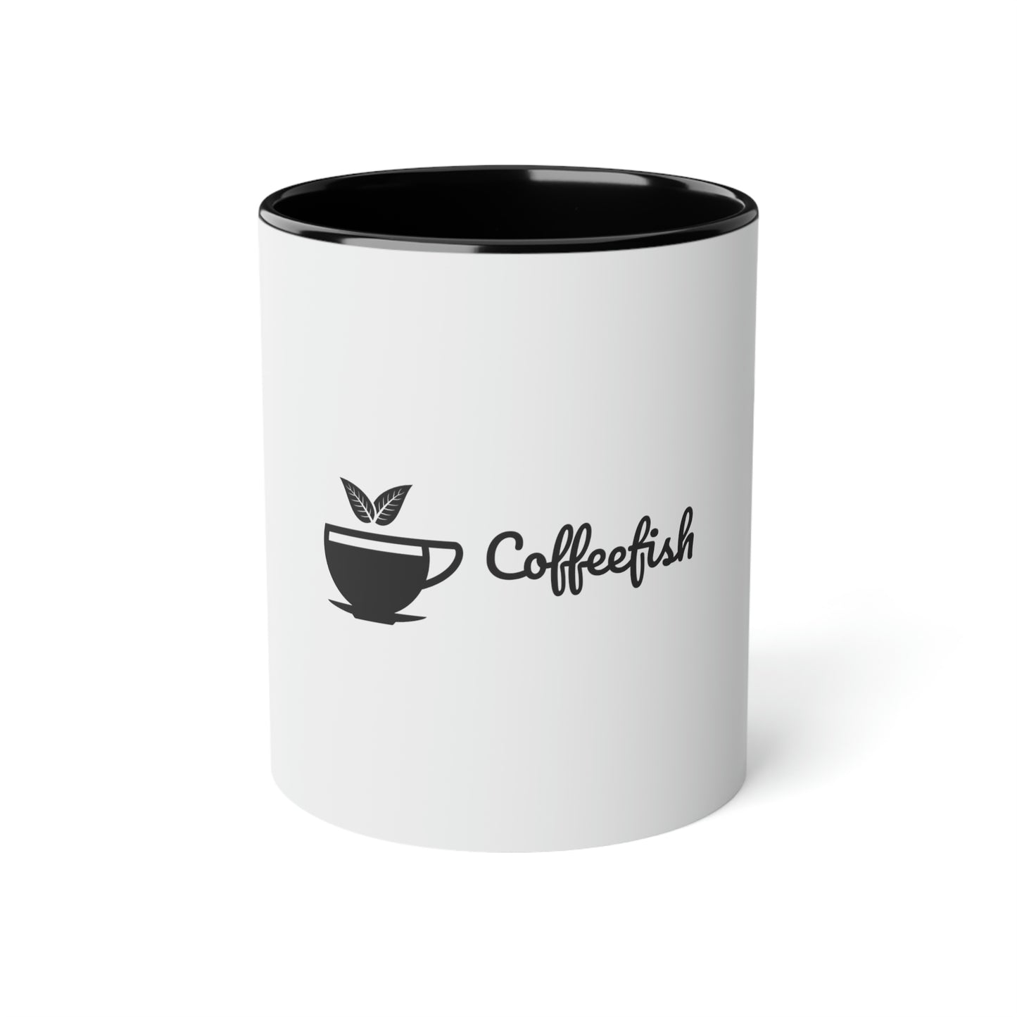 Coffee Fish White Accent Mug, 11oz