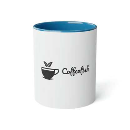 Coffee Fish White Accent Mug, 11oz