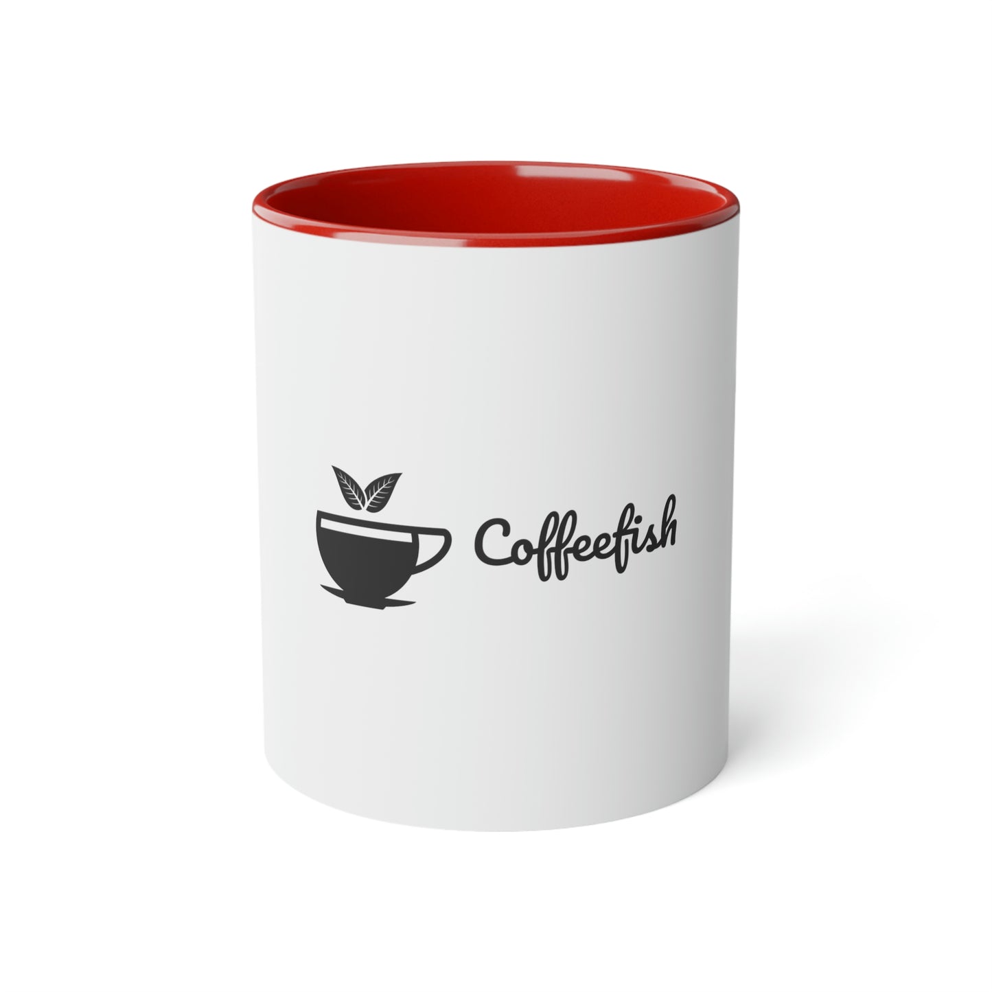 Coffee Fish White Accent Mug, 11oz