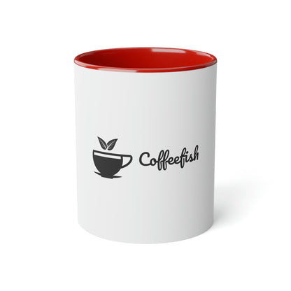 Coffee Fish White Accent Mug, 11oz
