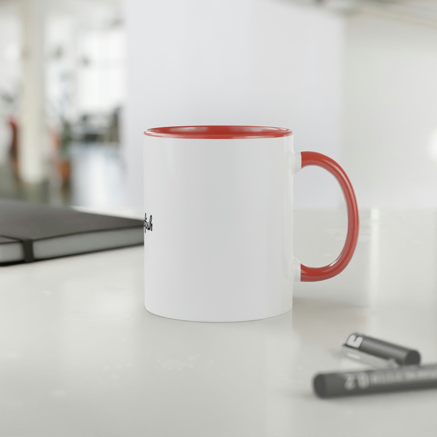 Coffee Fish White Accent Mug, 11oz
